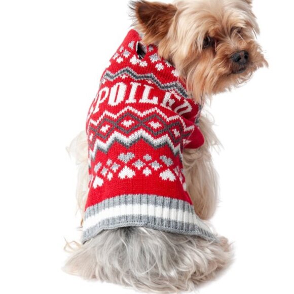 COPY - Vibrant Life PET SWEATER Size: S "SPOILED" Red,Gray,White - Picture 4 of 6